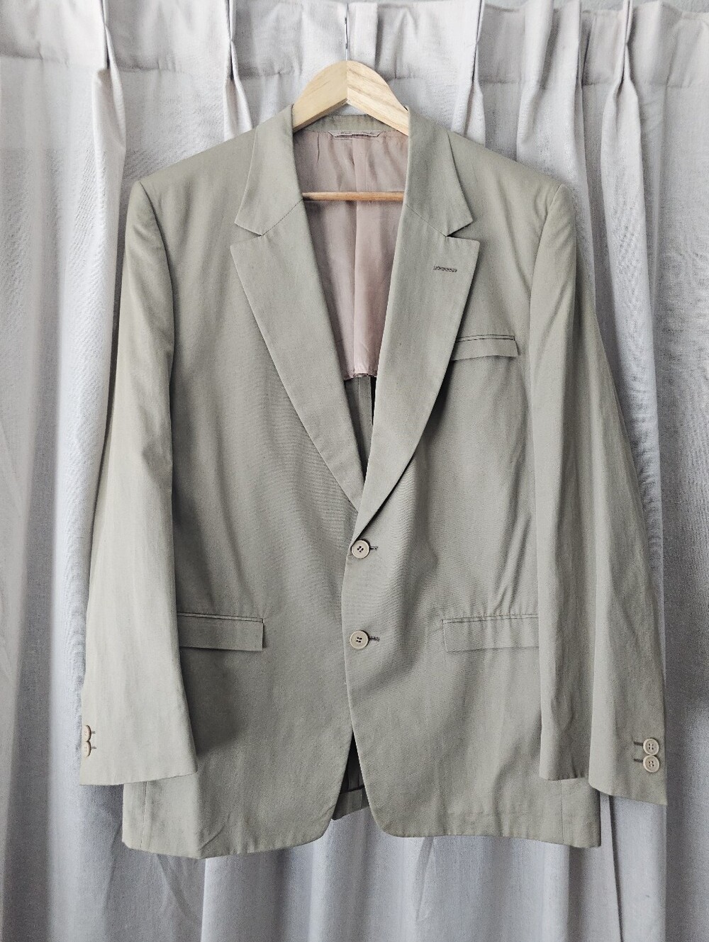 Vintage 90s Gianni Versace 100% Cotton Blazer Made in Italy Tan Taupe Size 50